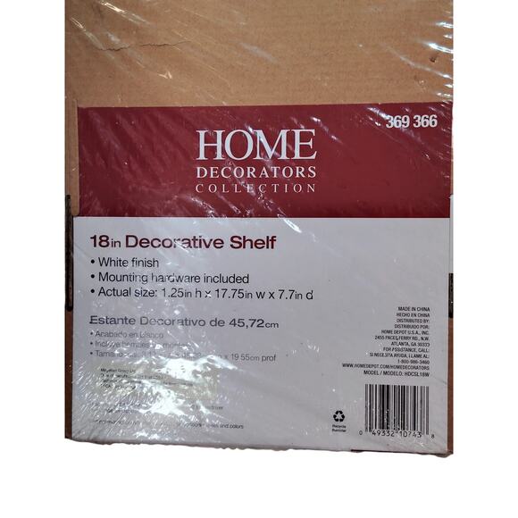 Slim Line Floating Shelf – 8" D x 18" L x 1¼" H, White MDF, Wall-Mount - Picture 4 of 6